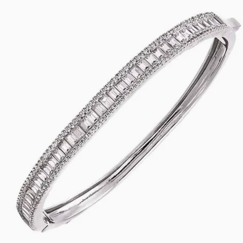 Adina Eden Pave X tennis bangle bracelet.